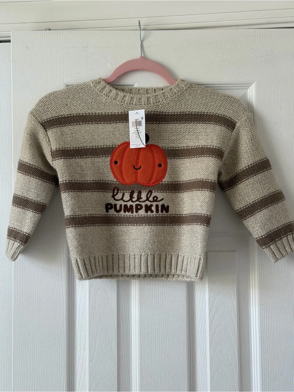 NWT NEXT Stripe Pumpkin Knit Sweater Neutral 2-3 YRS, 5-6 YRS, 6-7 YRS 🎃